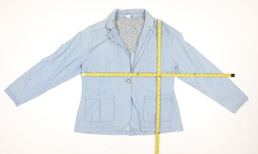 Womens UK Size 16 Cotton Traders Blue Basic Jacket