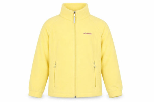 Front view of Columbia Teens Yellow Fleece Full Zip Sweatshirt 14 Regular