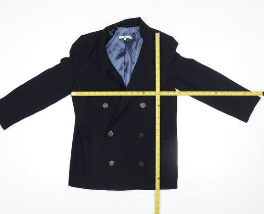 Marks and Spencer Women Blue Double-Breasted Blazer Size 6