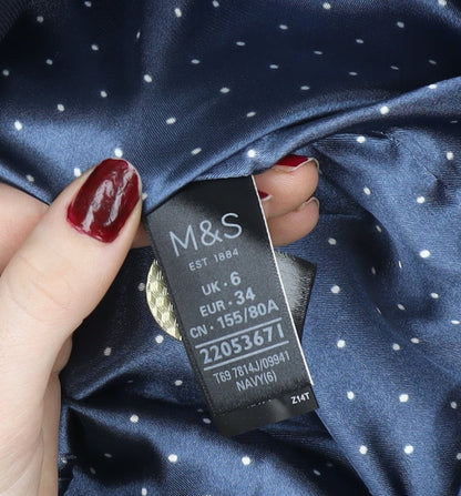 Womens UK Size 6 Marks and Spencer Regular Blue Blazer
