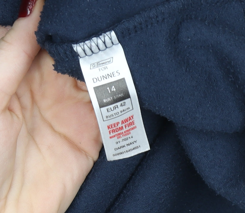 Dunnes Women Dark Navy Fleece Full Zip Sweatshirt Size 14