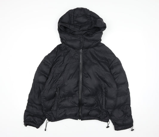 Womens UK Size M 4F Black Puffer Jacket