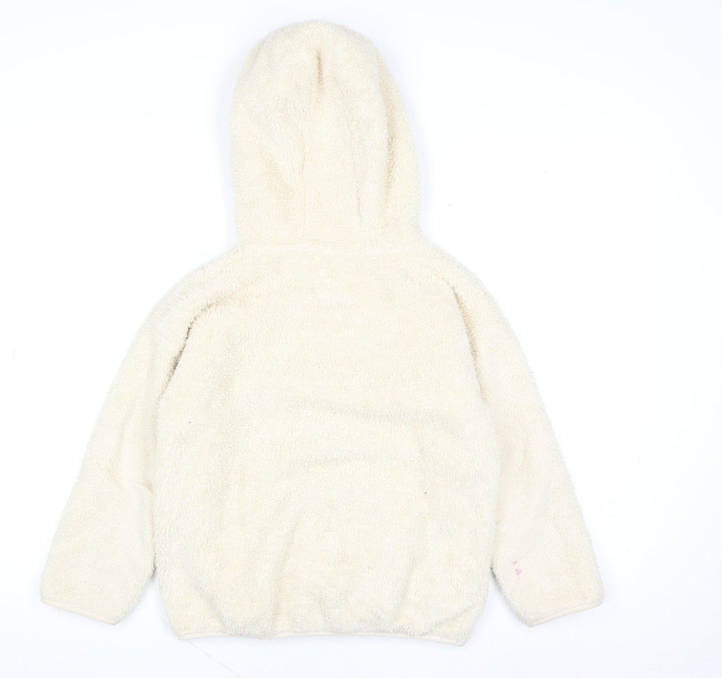 Next Girls Ivory Fleece Hooded Zip Jacket 8 Years Polyester Autumn Winter