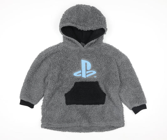 Primark Boys Grey PlayStation Hoodie XS Fleece Pullover