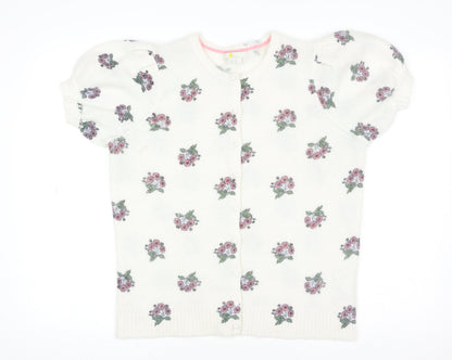Boden Women’s Ivory Floral Puff Sleeve Wool Knit Blouse M