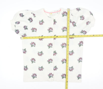 Boden Women’s Ivory Floral Puff Sleeve Wool Knit Blouse M