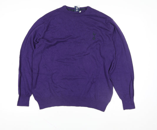 Tottenham Hotspur Men’s Purple Cotton Crew Neck Jumper M