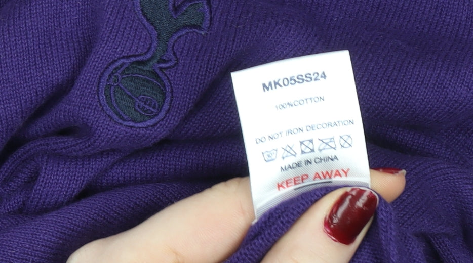 Tottenham Hotspur Men’s Purple Cotton Crew Neck Jumper M