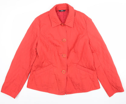 Womens UK Size 12 Marks and Spencer Red Quilted Coat