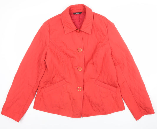 Womens UK Size 12 Marks and Spencer Red Quilted Coat