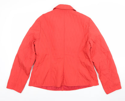 Womens UK Size 12 Marks and Spencer Red Quilted Coat