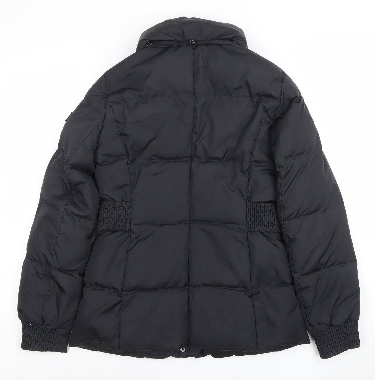 Esprit Womens Black Size 8 Puffer Jacket Belted Quilted Winter Coat