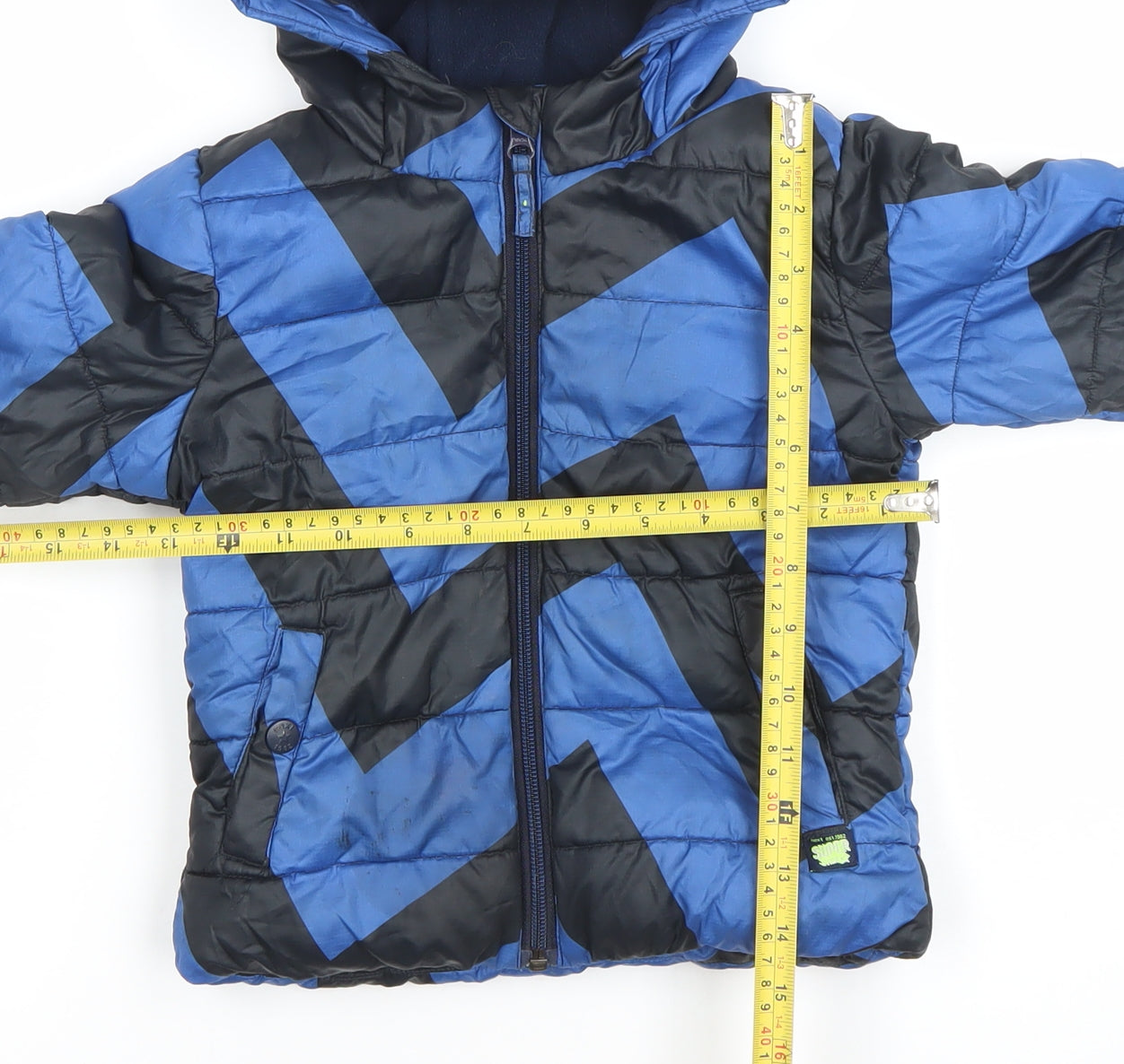 Next Unisex Blue Dinosaur Puffer Jacket 18-24 Months Hooded Winter Coat