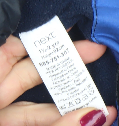 Next Unisex Blue Dinosaur Puffer Jacket 18-24 Months Hooded Winter Coat