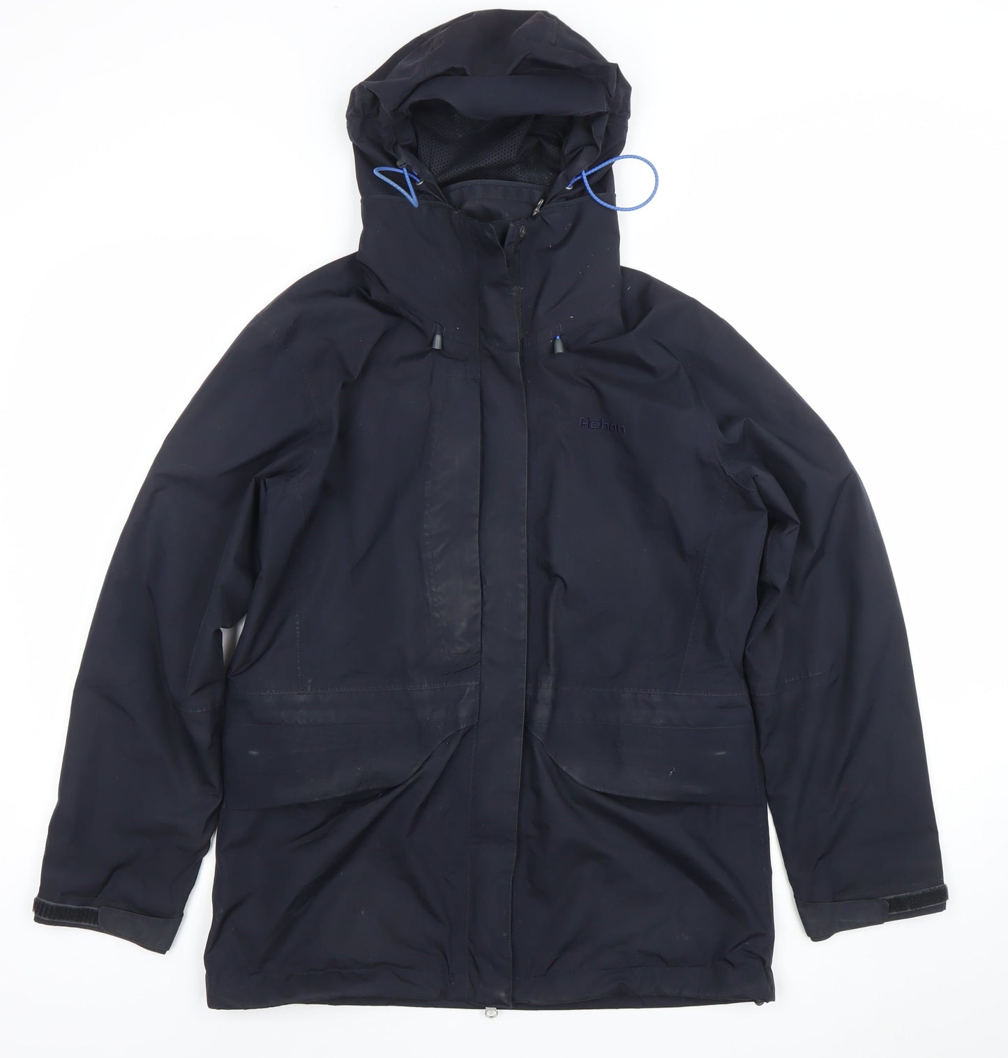 Rohan Womens Blue Cloudcover Waterproof Hooded Long Jacket Size S