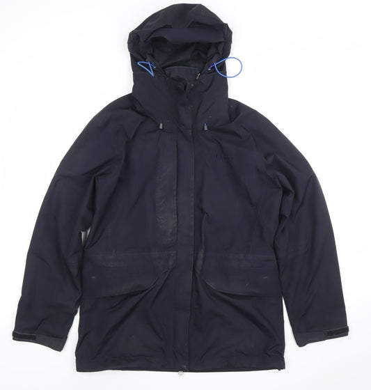 Rohan Womens Blue Cloudcover Waterproof Hooded Long Jacket Size S