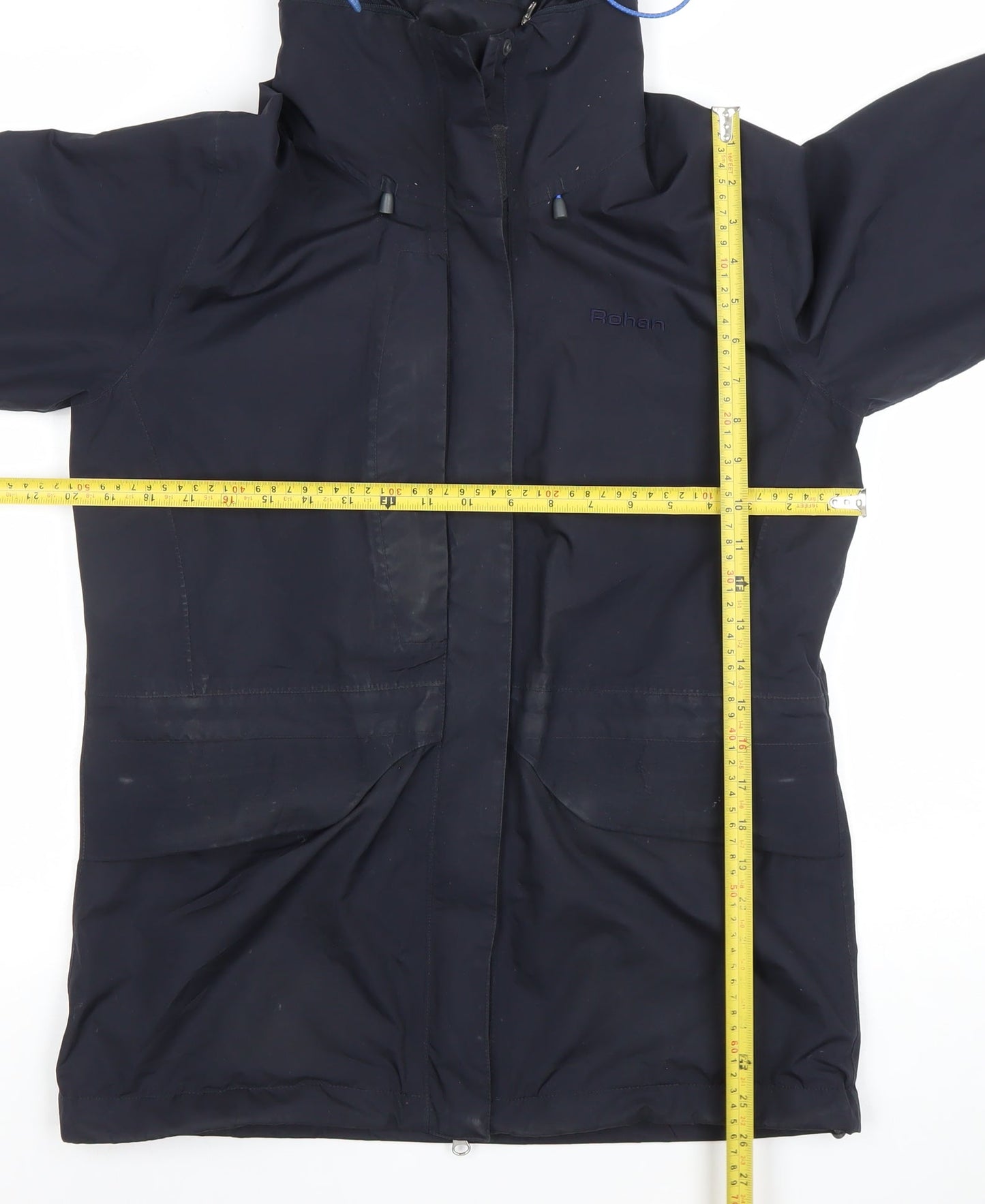 Rohan Womens Blue Cloudcover Waterproof Hooded Long Jacket Size S