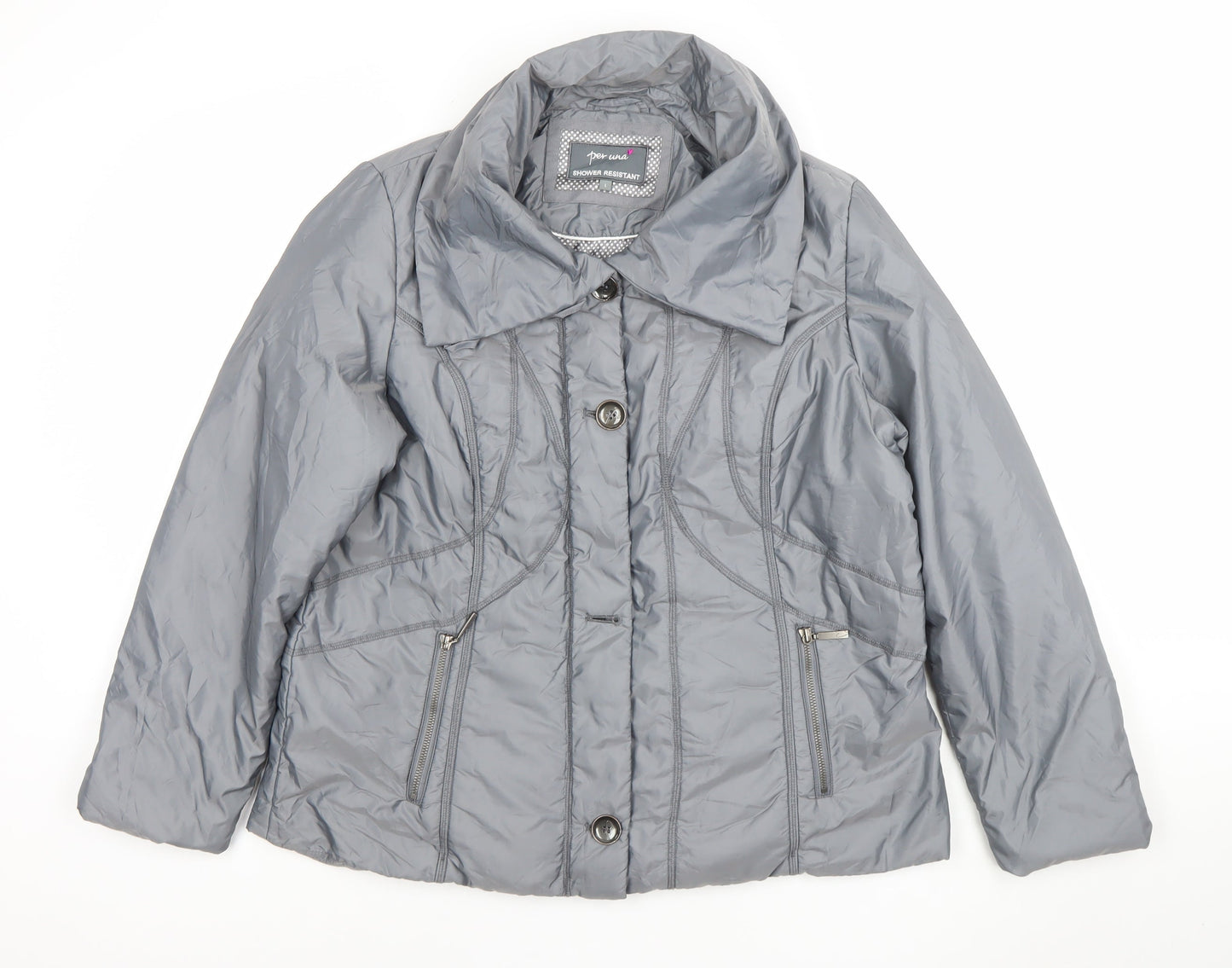 Womens UK Size 10 Marks and Spencer Grey Puffer Jacket
