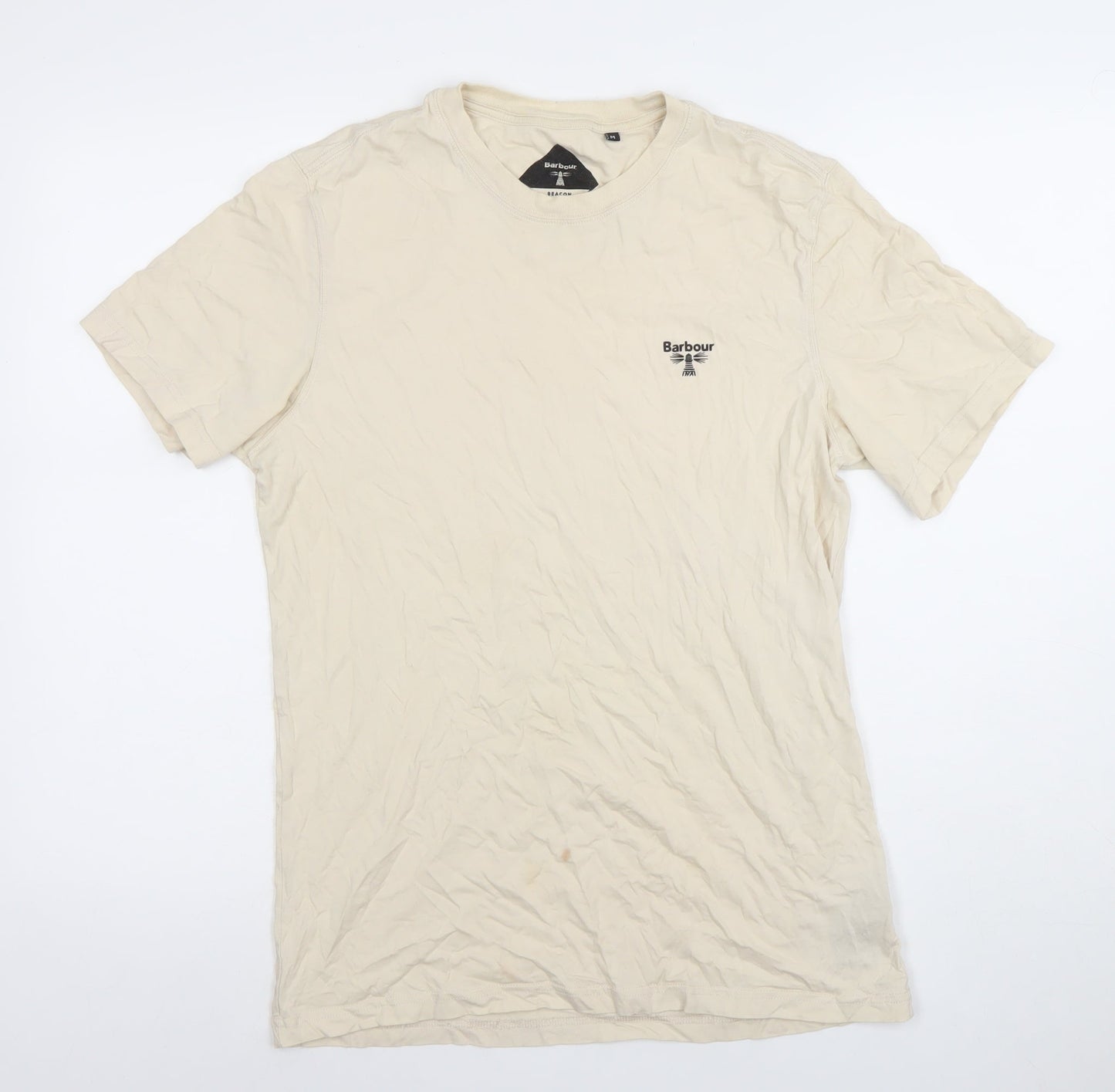 Barbour Beacon Men's Beige Slim Fit Cotton Crew Neck T-Shirt M
