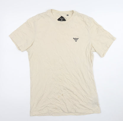 Barbour Beacon Men's Beige Slim Fit Cotton Crew Neck T-Shirt M