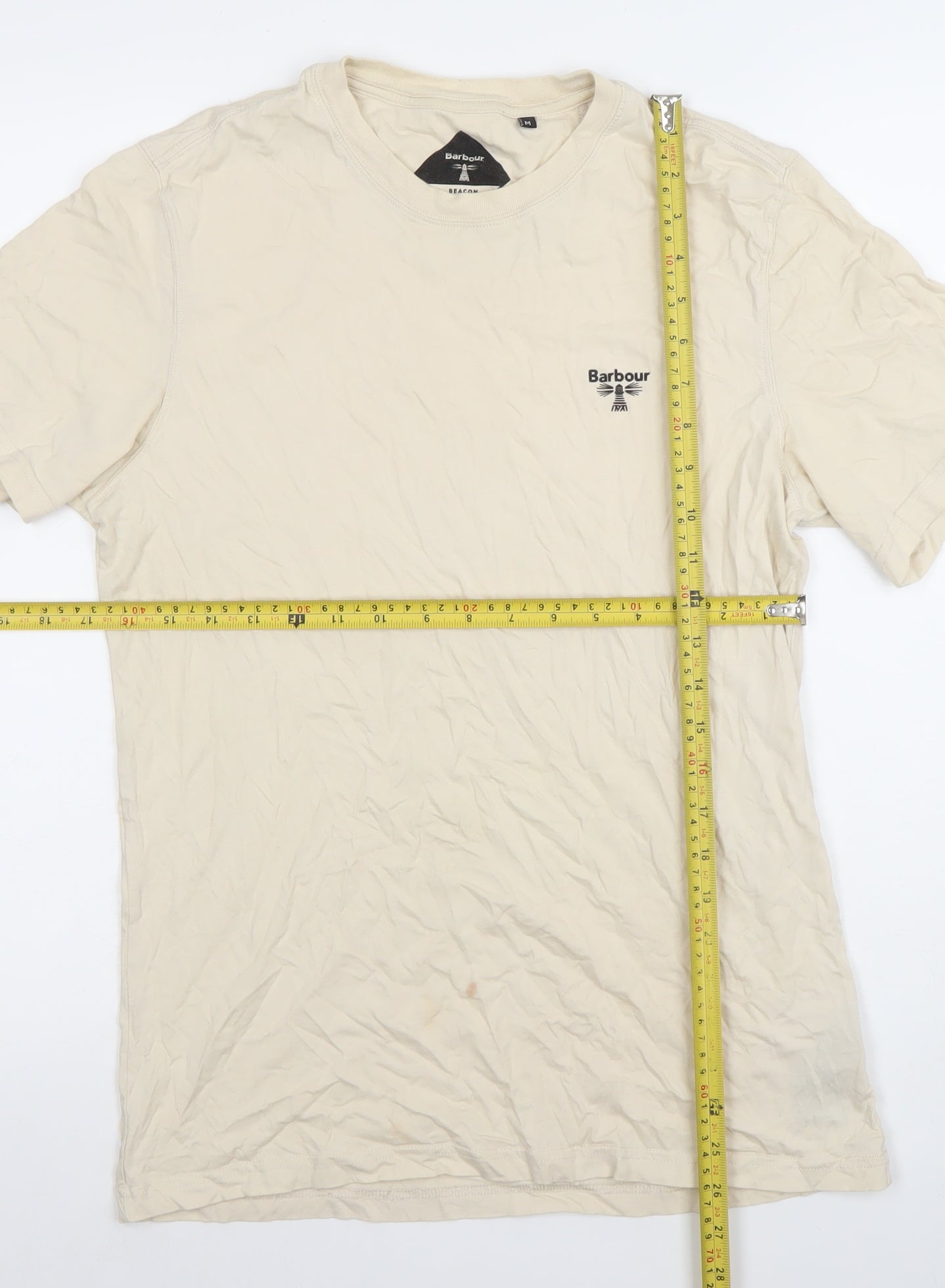 Barbour Beacon Men's Beige Slim Fit Cotton Crew Neck T-Shirt M