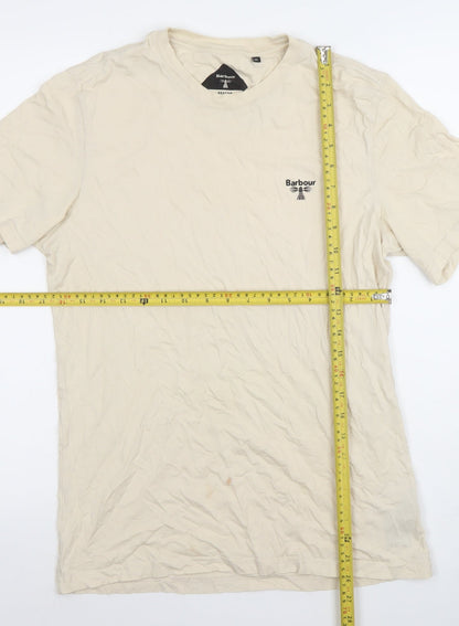 Barbour Beacon Men's Beige Slim Fit Cotton Crew Neck T-Shirt M