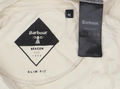 Barbour Beacon Men's Beige Slim Fit Cotton Crew Neck T-Shirt M