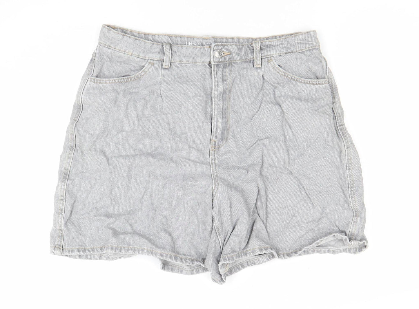 Primark Women’s Grey Mom Denim Shorts Size 12 High Waist
