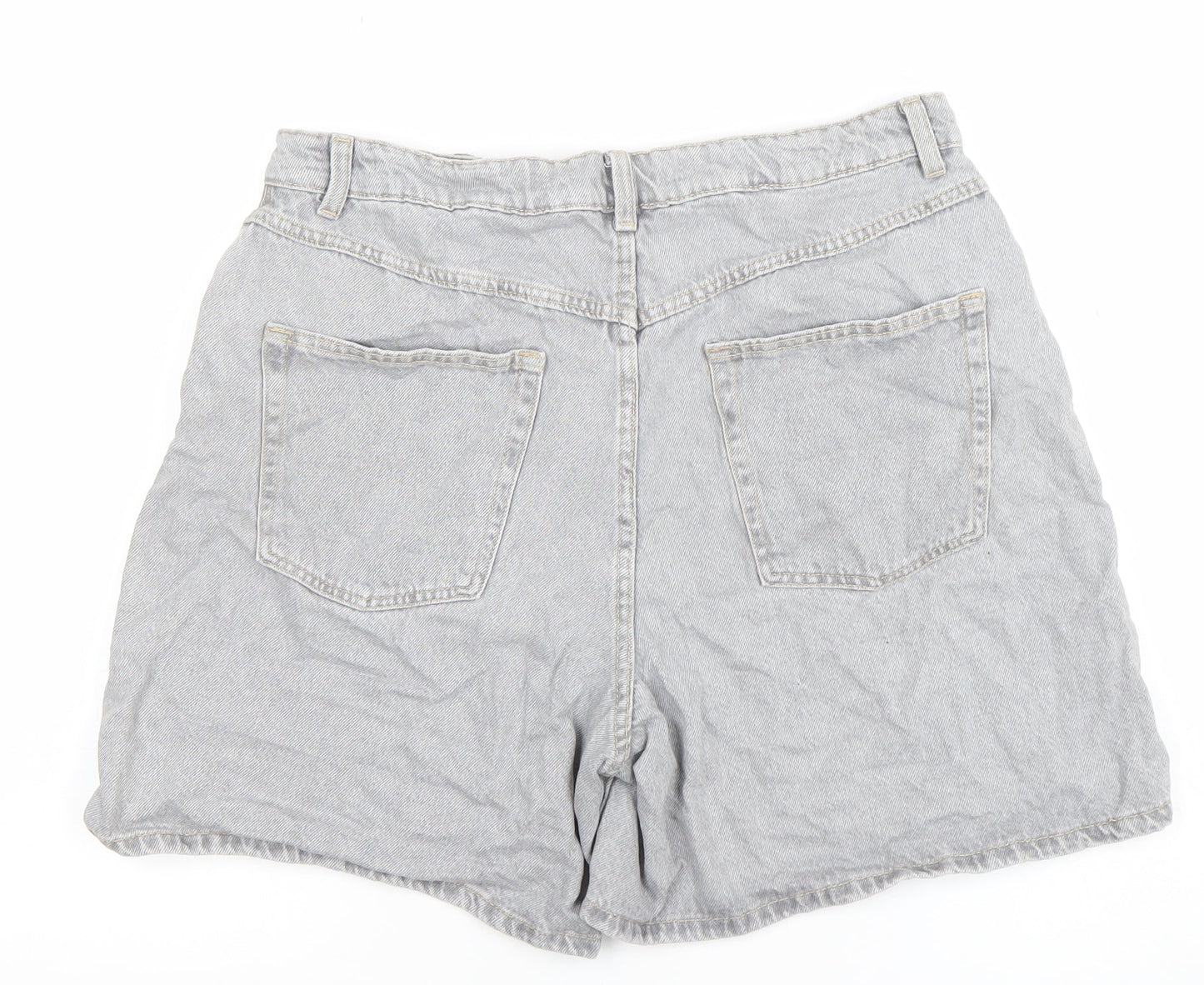 Primark Women’s Grey Mom Denim Shorts Size 12 High Waist