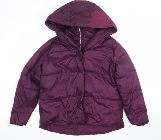 Womens UK Size 12 Gallery Purple Puffer Jacket