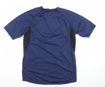Technolayer Men Blue Short Sleeve Athletic T-Shirt Medium