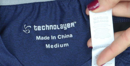 Technolayer Men Blue Short Sleeve Athletic T-Shirt Medium