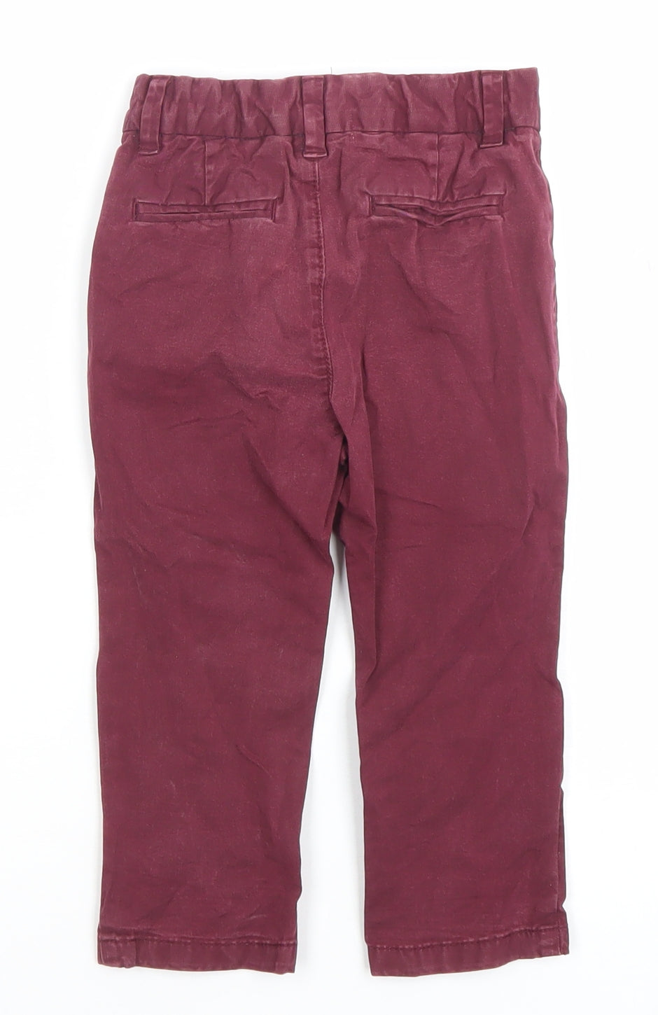 Marks and Spencer Burgundy Cotton Baby Trousers 18-24 Months Elastic Waist