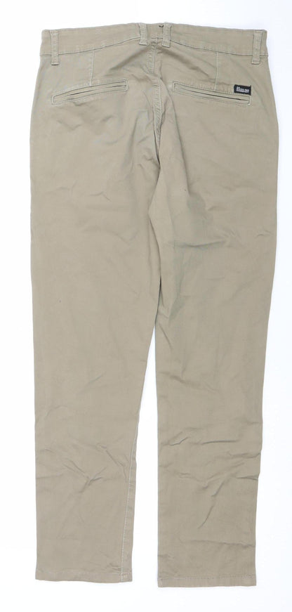 Enzo 989 Men's Beige Chino Trousers 32R Regular Fit Cotton Stretch