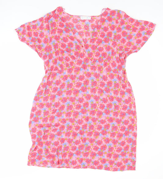 Primark Women’s Pink Floral Fit & Flare Knee Length Dress Size 14