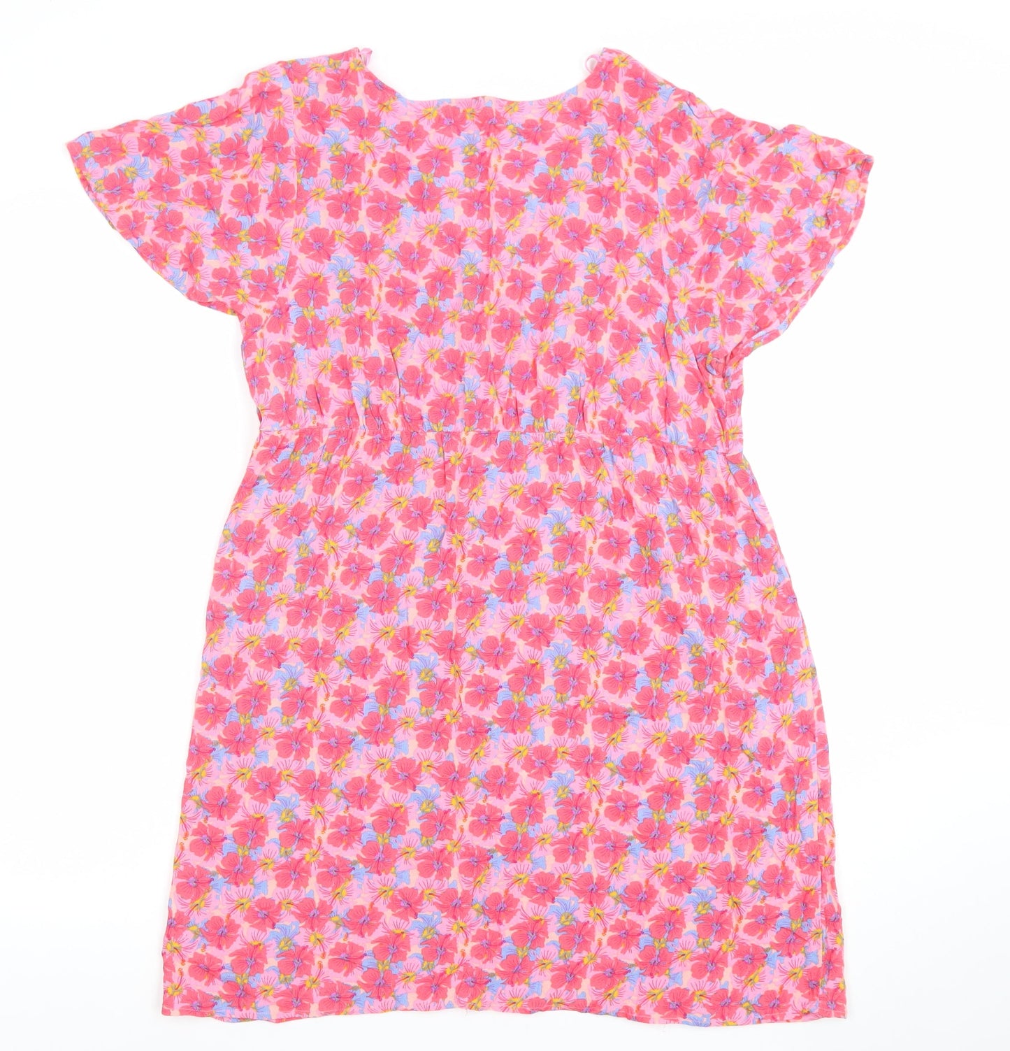 Primark Women’s Pink Floral Fit & Flare Knee Length Dress Size 14