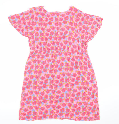 Primark Women’s Pink Floral Fit & Flare Knee Length Dress Size 14
