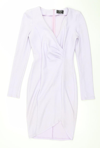 Armani Exchange Women Purple Bodycon Dress Size 8 Long Sleeve