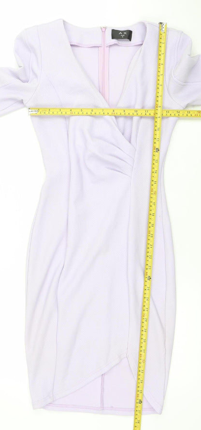 Armani Exchange Women Purple Bodycon Dress Size 8 Long Sleeve