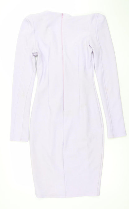 Armani Exchange Women Purple Bodycon Dress Size 8 Long Sleeve