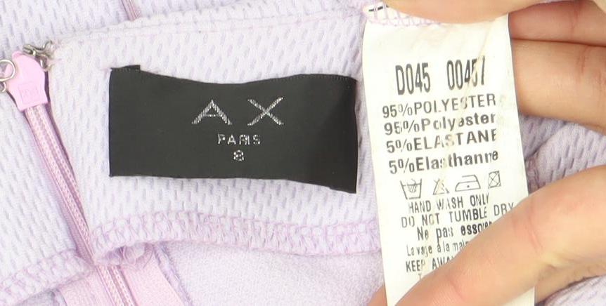 Armani Exchange Women Purple Bodycon Dress Size 8 Long Sleeve