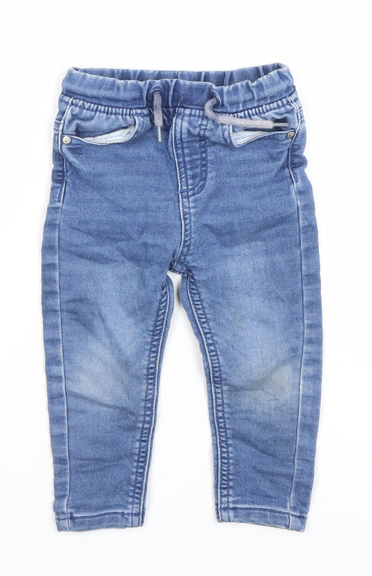 Dunnes Stores Blue Baby Jeans 9-12 Months Unisex Stretch Denim Trousers
