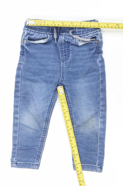 Dunnes Stores Blue Baby Jeans 9-12 Months Unisex Stretch Denim Trousers