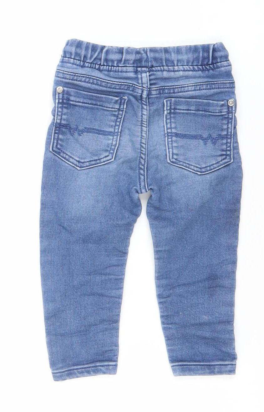Dunnes Stores Blue Baby Jeans 9-12 Months Unisex Stretch Denim Trousers