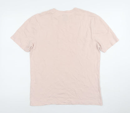 River Island Men’s Beige Colourblock Crew Neck T-Shirt Size S