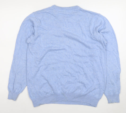 Dunnes Men’s Blue Crew Neck Cotton Jumper Size M