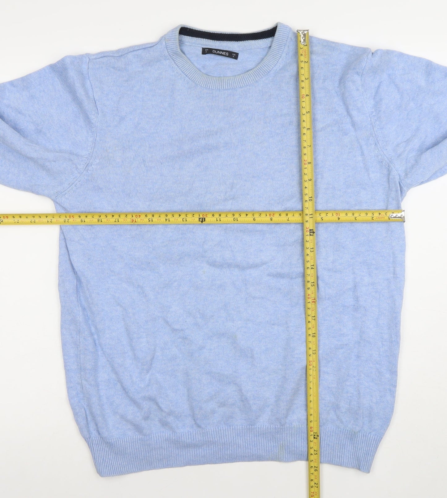 Dunnes Men’s Blue Crew Neck Cotton Jumper Size M