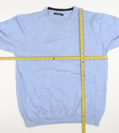 Dunnes Men’s Blue Crew Neck Cotton Jumper Size M