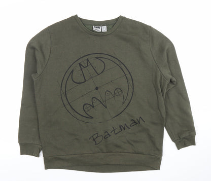 Womens UK Size 16 Batman Green Pullover Sweatshirt
