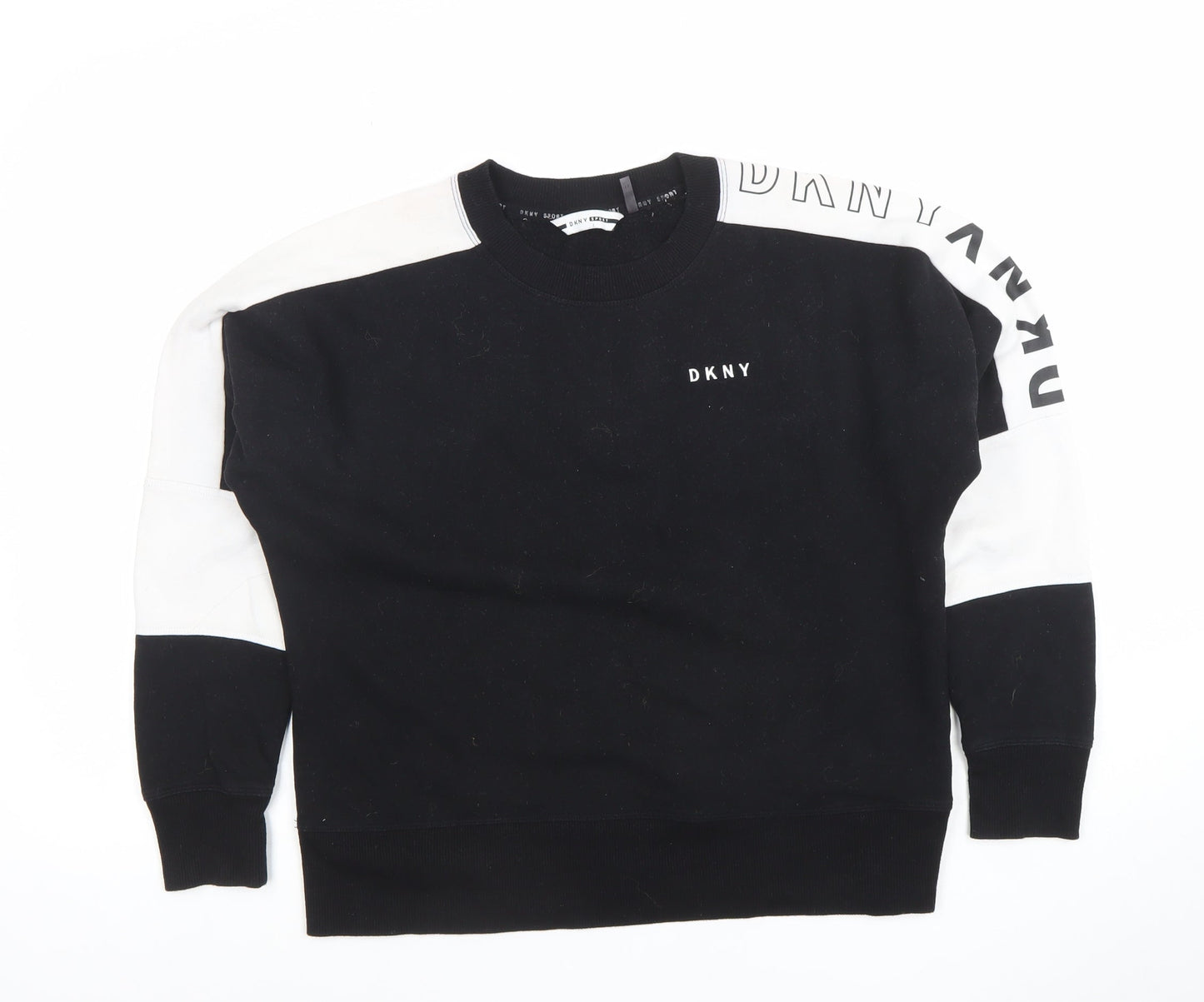 Womens UK Size XS DKNY Black Pullover Sweatshirt
